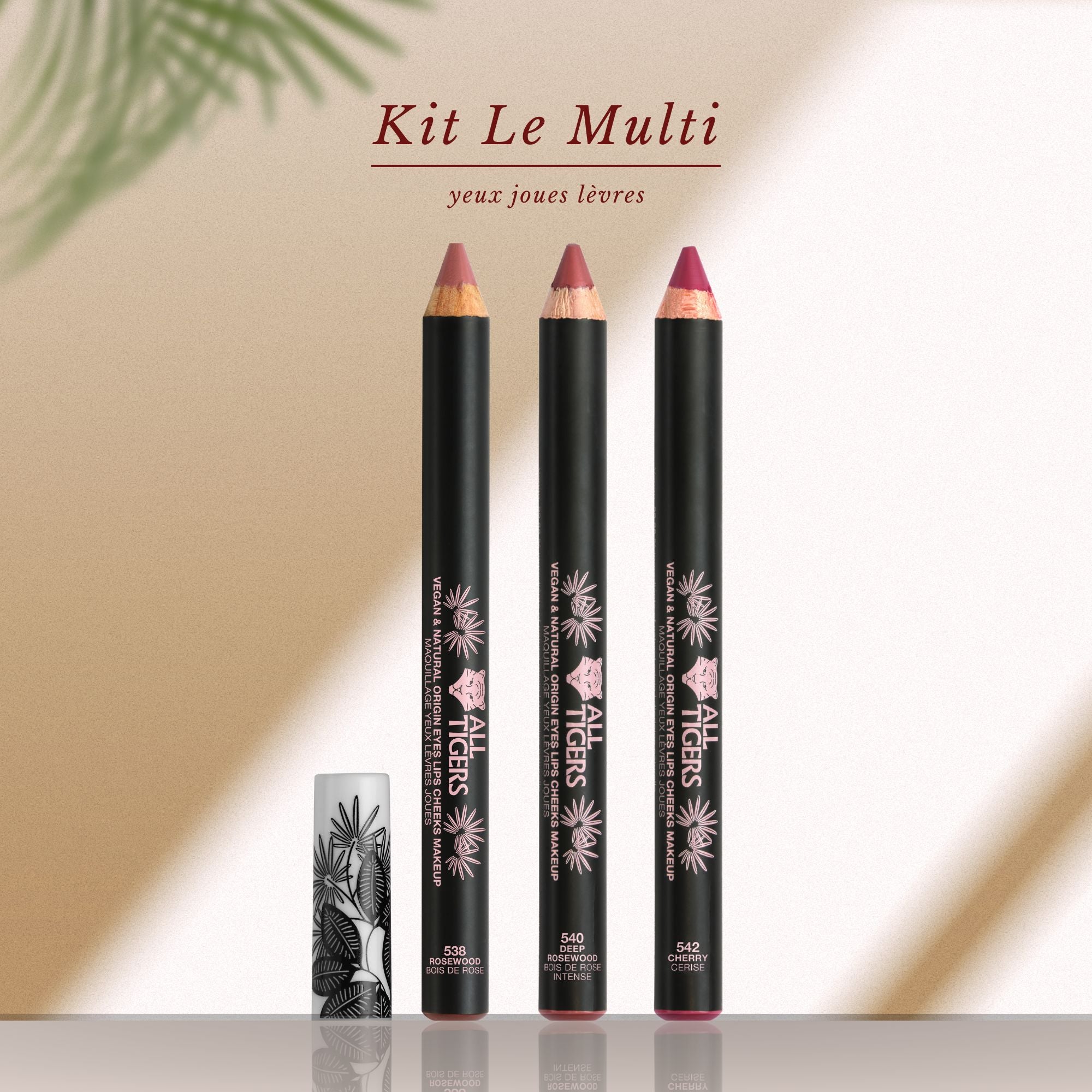 all-tigers-kit-le-multi-yeux-l-vres-joues-3-crayons-bois-de-rose-brique-cerise image 3